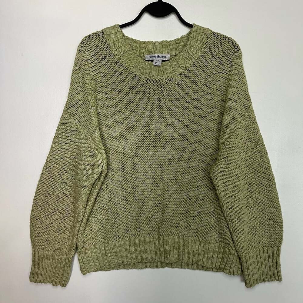 Tommy Bahama Sage Green Bayshore Cotton Sweater Size Large (Women)